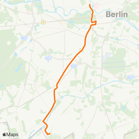 BVG U Stadtmitte (Berlin) ↔︎ S Lichterfelde Süd (Berlin) map