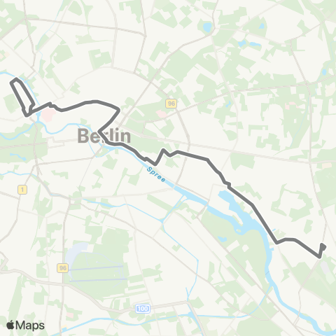 BVG S Karlshorst (Berlin) ↔︎ S+U Berlin Hbf map