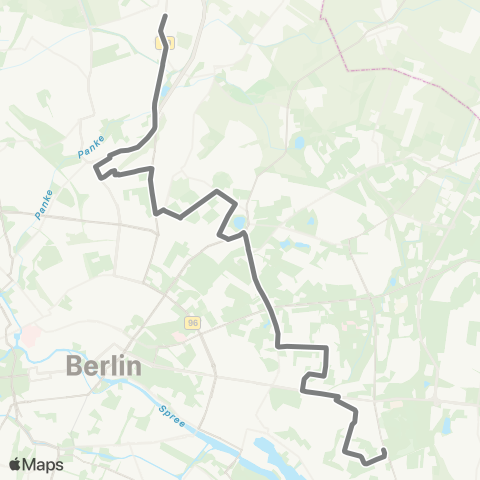 BVG Französisch Buchholz Kirche (Berlin) ↔︎ U Tierpark (Berlin) map