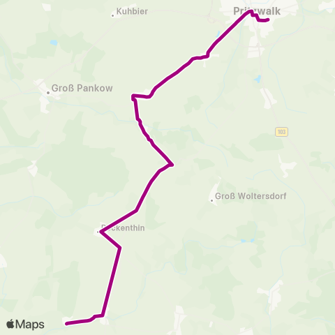 prignitzbus Abzweig ↔︎ Bhf map