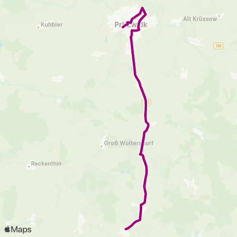 prignitzbus Bhf ↔︎ Dorf map