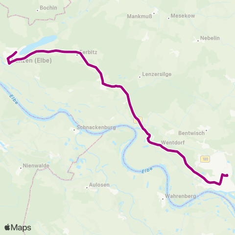 prignitzbus Mühlenweg ↔︎ Bhf map