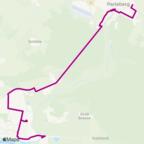 prignitzbus Krankenhaus ↔︎ Süd map