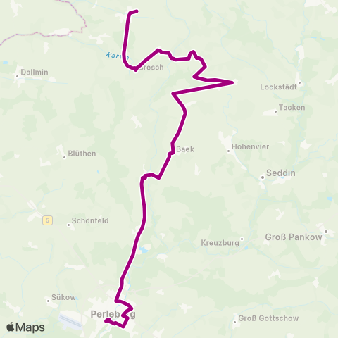 prignitzbus Schule ↔︎ Zob map