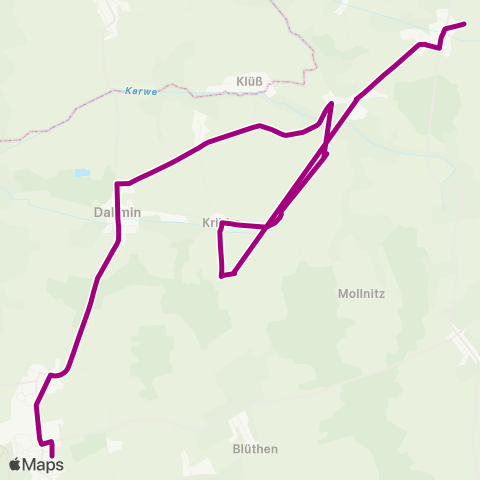 prignitzbus Bhf ↔︎ Schule map