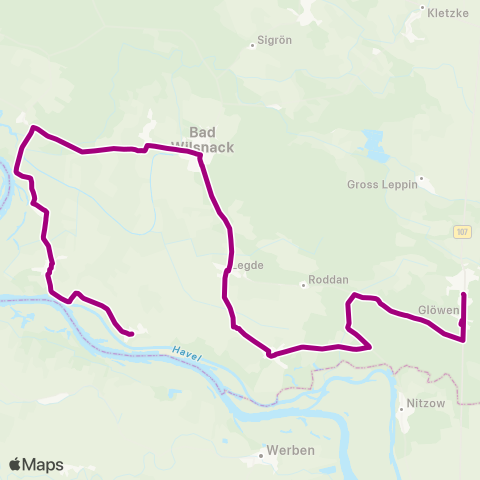 prignitzbus Bhf ↔︎ Bhf map