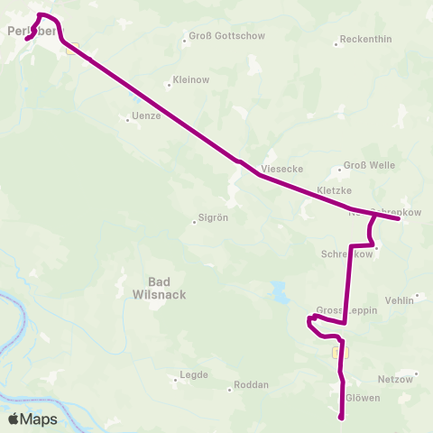 prignitzbus Bhf ↔︎ Zob map