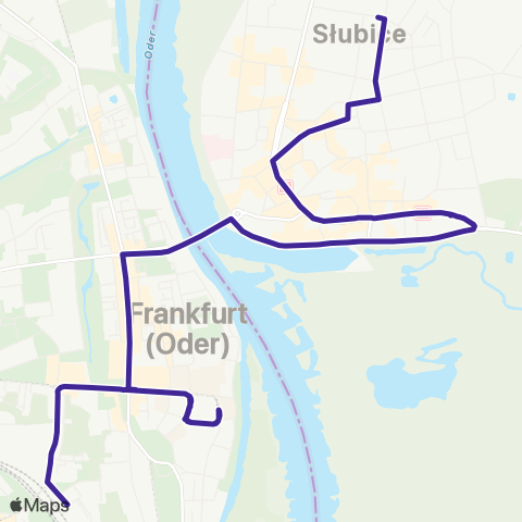 Stadtverkehrsgesellschaft Frankfurt (Oder) Dworzec Autobusowy ↔︎ Bhf map