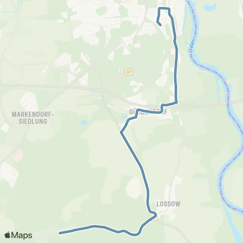 Stadtverkehrsgesellschaft Frankfurt (Oder) Helenesee ↔︎ Bhf map