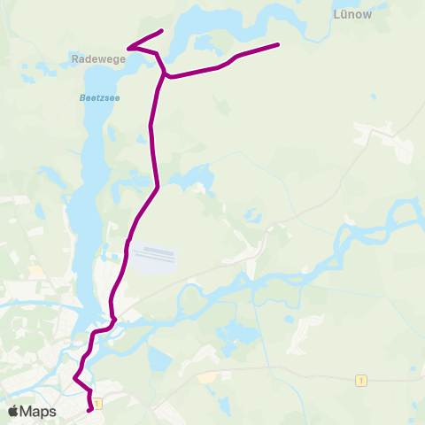 regiobus Potsdam Mittelmark Radewege ↔︎ Zob map