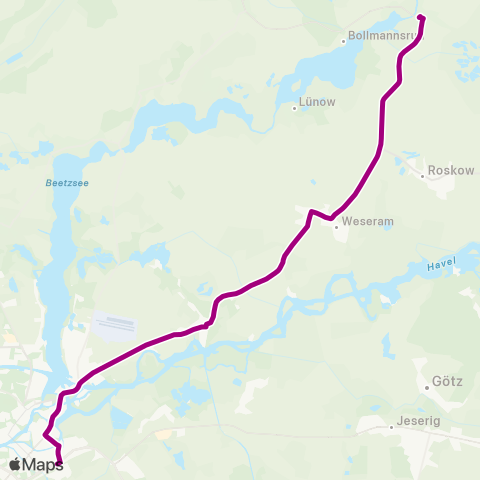 regiobus Potsdam Mittelmark Päwesin ↔︎ Brandenburg Zob map