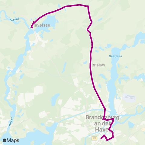 regiobus Potsdam Mittelmark Pritzerbe ↔︎ Brandenburg map