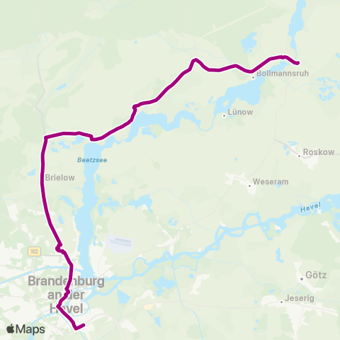 regiobus Potsdam Mittelmark Päwesin ↔︎ Zob map