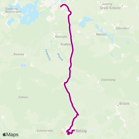 regiobus Potsdam Mittelmark Brandenburg Zob ↔︎ AM Betriebshof map