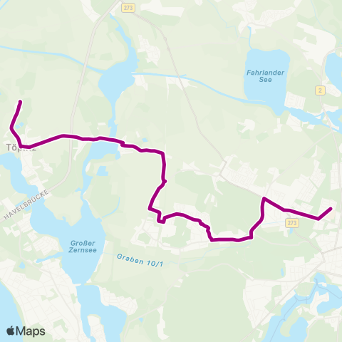 regiobus Potsdam Mittelmark Neu Töplitz ↔︎ Campus Fachhochschule map