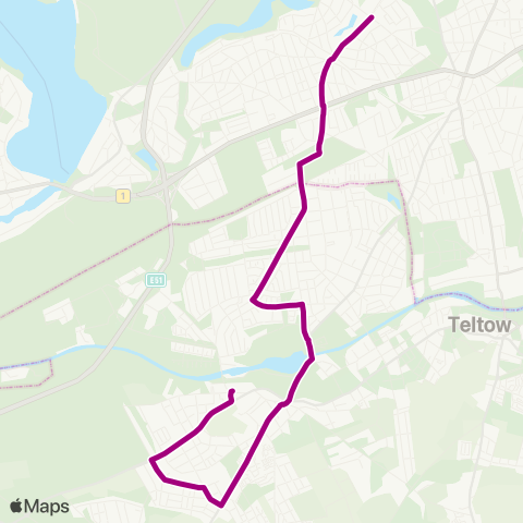 regiobus Potsdam Mittelmark U Krumme Lanke ↔︎ Stahnsdorf Waldschänke map