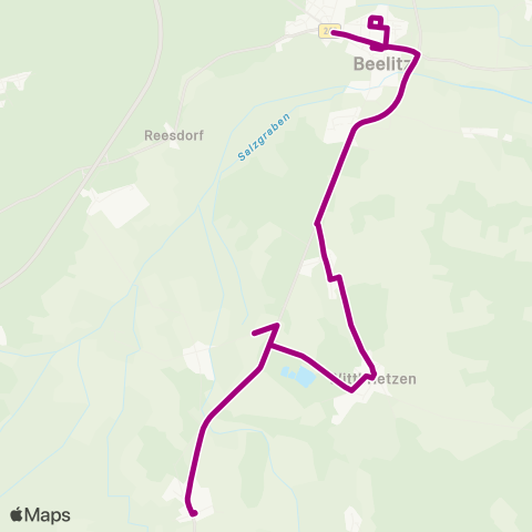 regiobus Potsdam Mittelmark Buchholz ↔︎ Liebknechtpark map