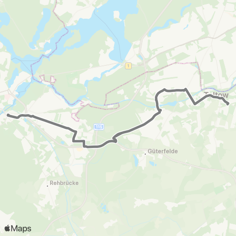 regiobus Potsdam Mittelmark S Teltow Stadt ↔︎ S Potsdam Hbf map