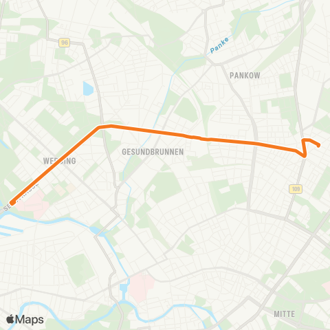 BVG Gustav-Adolf-Str. ↔︎ Virchow-Klinikum map