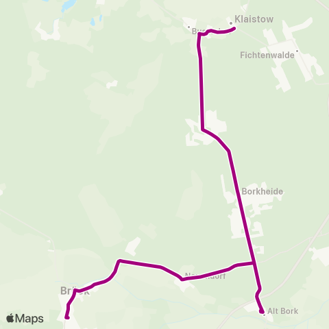 regiobus Potsdam Mittelmark Busendorf ↔︎ Brück Bhf map