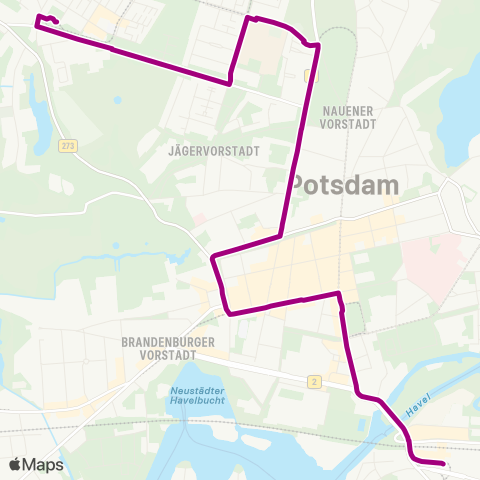 Verkehrsbetrieb Potsdam Marie-Juchacz-Str. ↔︎ Waldstr. map