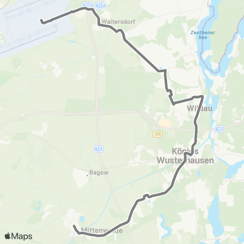 Regionale Verkehrsgesellschaft Dahme-Spreewald Flughafen Ber ↔︎ Yorckstr. map