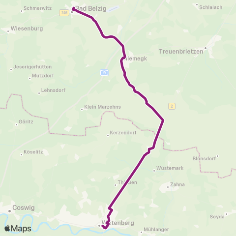 regiobus Potsdam Mittelmark Bhf ↔︎ Fleischerstr. map