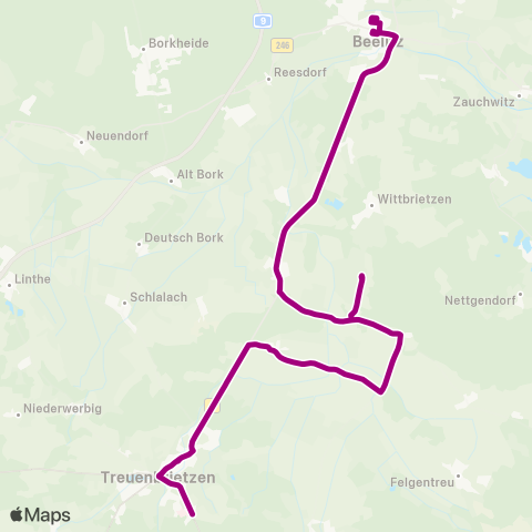 Sabinchen Touristik Platanenring ↔︎ Süd map