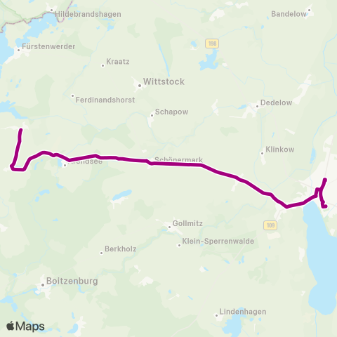 Uckermärkische Verkehrsgesellschaft Parmen - Fürstenwerde ↔︎ Prenzlau Parmen map