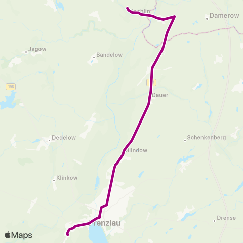 Uckermärkische Verkehrsgesellschaft Nechlin - Blindow ↔︎ Prenzlau Zob - Göritz map