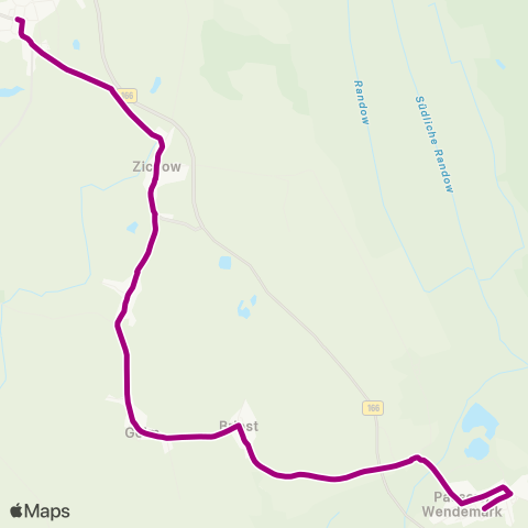 Uckermärkische Verkehrsgesellschaft Zichow Lindenweg ↔︎ Passow Schule map