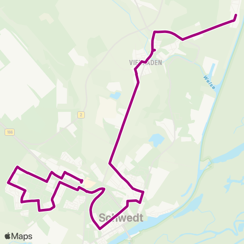 Uckermärkische Verkehrsgesellschaft Gatow Nord ↔︎ Schwedt Zob map