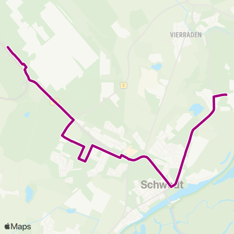 Uckermärkische Verkehrsgesellschaft Papierfabrik ↔︎ Pck Busbahnhof map