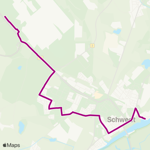 Uckermärkische Verkehrsgesellschaft Schlosswiesen ↔︎ Schwedt Pck map