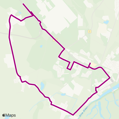 Uckermärkische Verkehrsgesellschaft Schwedt Zob Meyenb. ↔︎ Schwedt Zob Ü. Heinersd. map