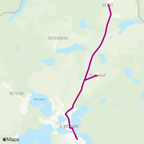 Uckermärkische Verkehrsgesellschaft Triepkendorf ↔︎ Lychen map