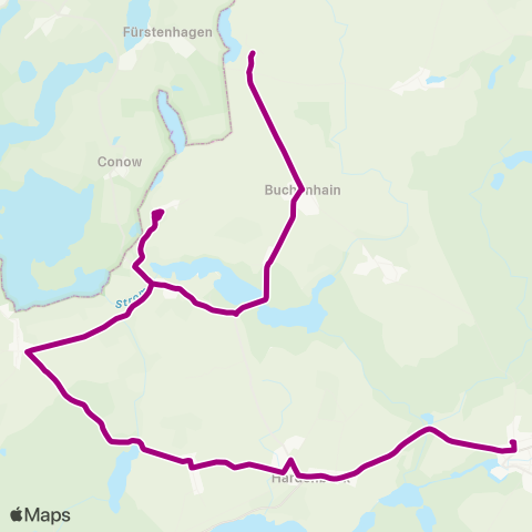 Uckermärkische Verkehrsgesellschaft Fürstenau ↔︎ Boitzenburg map