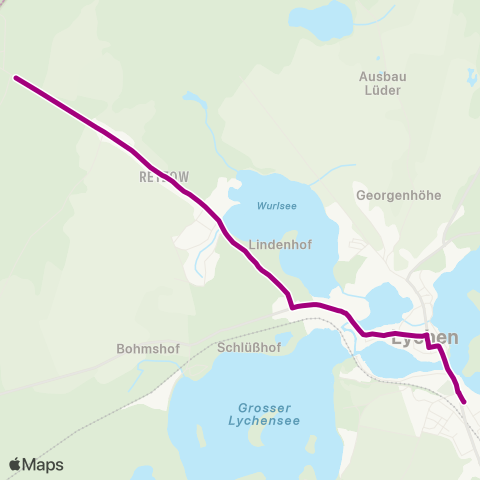 Uckermärkische Verkehrsgesellschaft Kastaven ↔︎ Lychen map