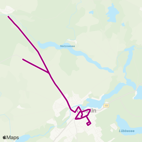 Uckermärkische Verkehrsgesellschaft Gandenitz ↔︎ Templin map