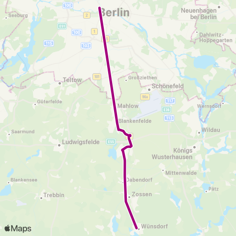 ODEG Ostdeutsche Eisenbahn Bhf ↔︎ Bhf map