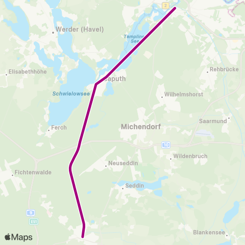 ODEG Ostdeutsche Eisenbahn S Potsdam Hbf ↔︎ Bhf map