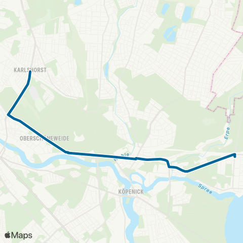 S-Bahn Berlin S Karlshorst (Berlin) ↔︎ S Friedrichshagen (Berlin) map