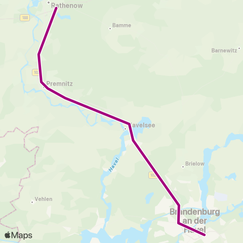 ODEG Ostdeutsche Eisenbahn Zob ↔︎ Bhf map