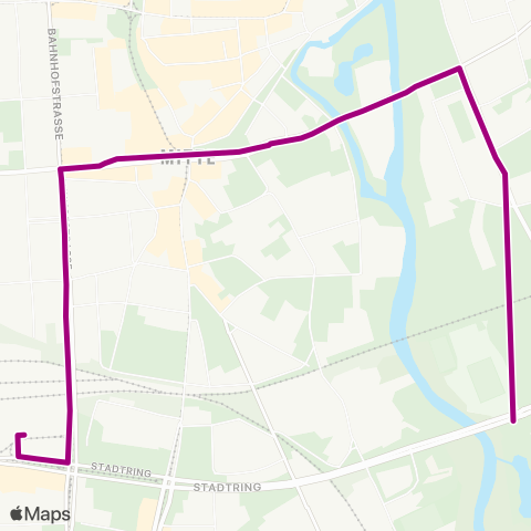 Cottbusverkehr Messehallen ↔︎ Hbf map