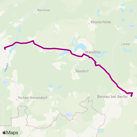 Barnimer Busgesellschaft Plusbus Bernau ↔︎ Plusbus Oranienburg map