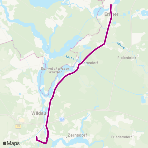 Regionale Verkehrsgesellschaft Dahme-Spreewald S Königs Wusterhausen Bhf ↔︎ S Erkner Bhf map