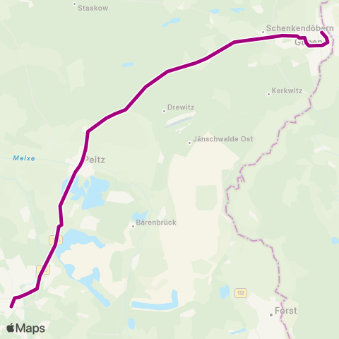 Cottbusverkehr Hbf ↔︎ Bhf map