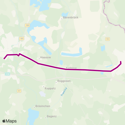 Cottbusverkehr Dorf ↔︎ Busbahnhof map