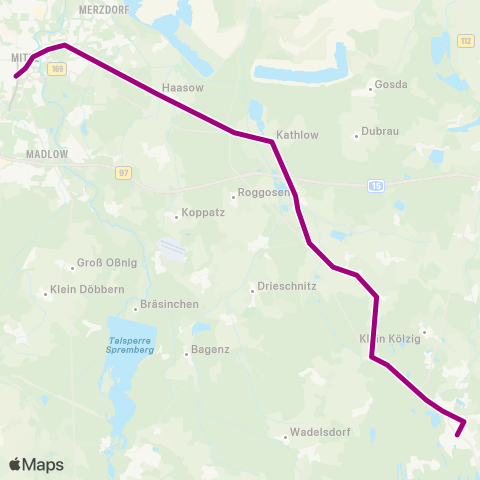 Cottbusverkehr Hbf ↔︎ Deutsches Haus map