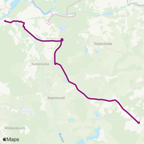 Verkehrsgesellschaft Teltow-Fläming Bhf ↔︎ S Potsdam Hbf map